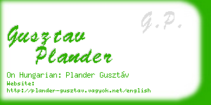 gusztav plander business card